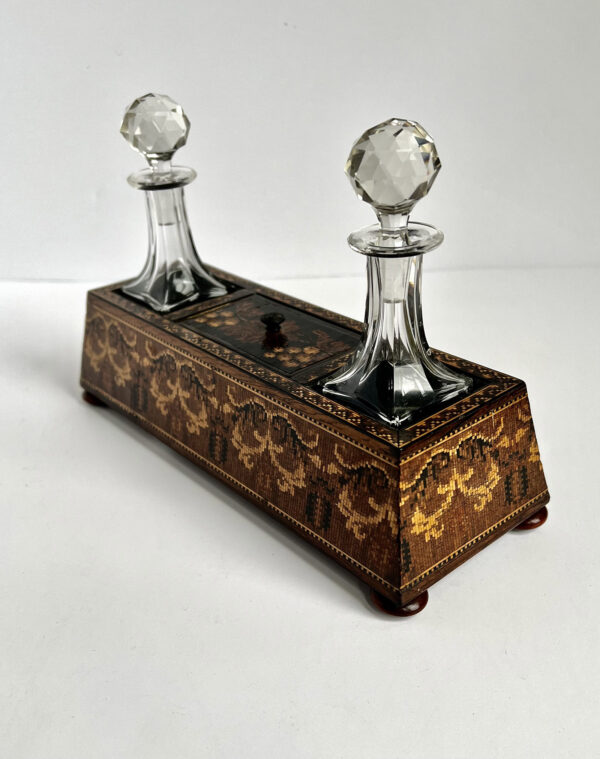 Tunbridge ware perfume stand, perspective view